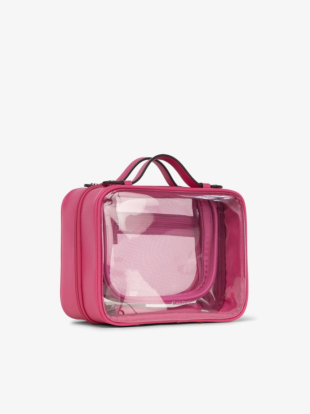 Calpak Medium Clear Cosmetics Case in Dragon Fruit